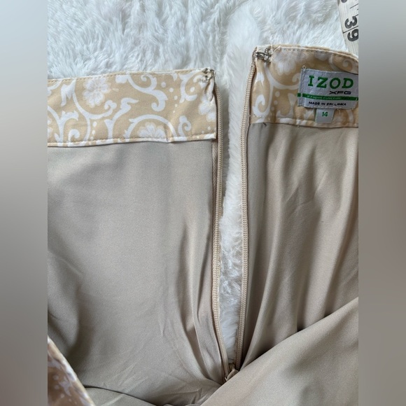 Izod Mini Skort with built in shorts Pleats and Pockets, cream Skirt Sz: 14 - Picture 4 of 9